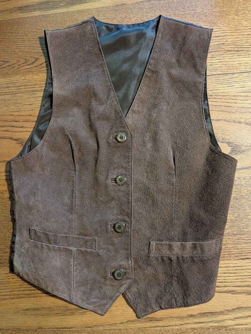 Dark Brown Genuine Suede Leather Vest